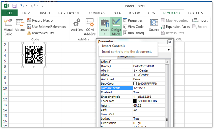 Как сгенерировать datamatrix из excel