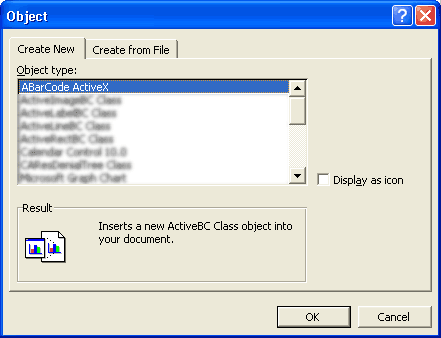 Select the Barcode ActiveX Control