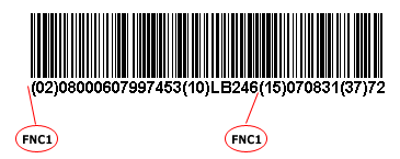 UCC/EAN128 barcode with variable AI