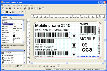 Barcode application for creating and printing barcode labels.